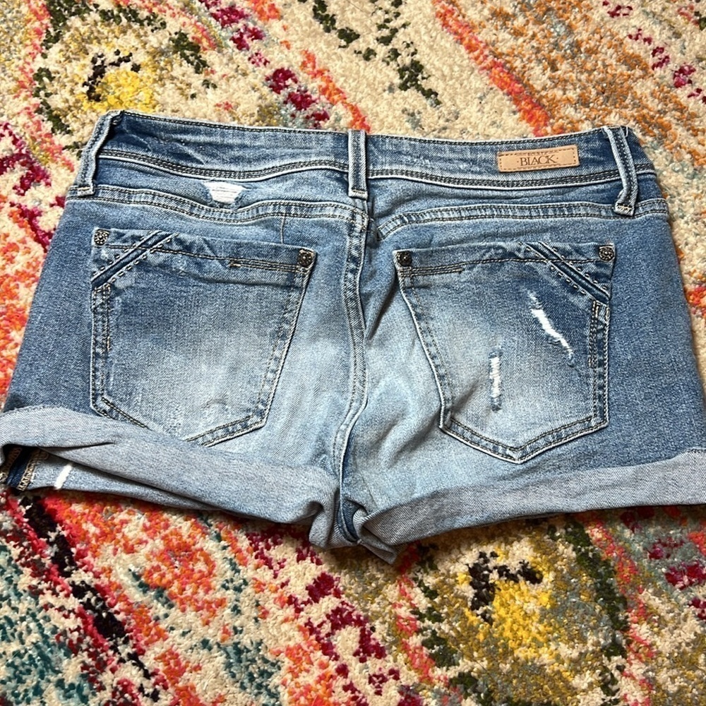 Buckle Black Jean Shorts